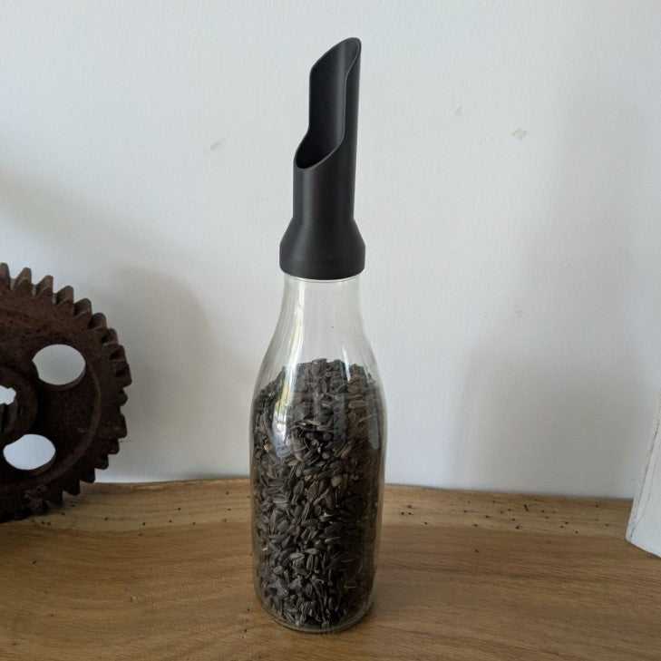 Bec verseur de graines pour bouteille d'eau en verre 1L "Le Bec"