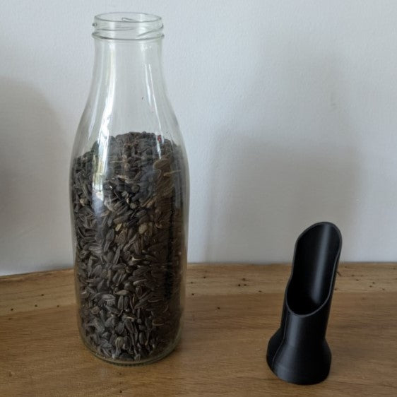Bec verseur de graines pour bouteille d'eau en verre 1L "Le Bec"