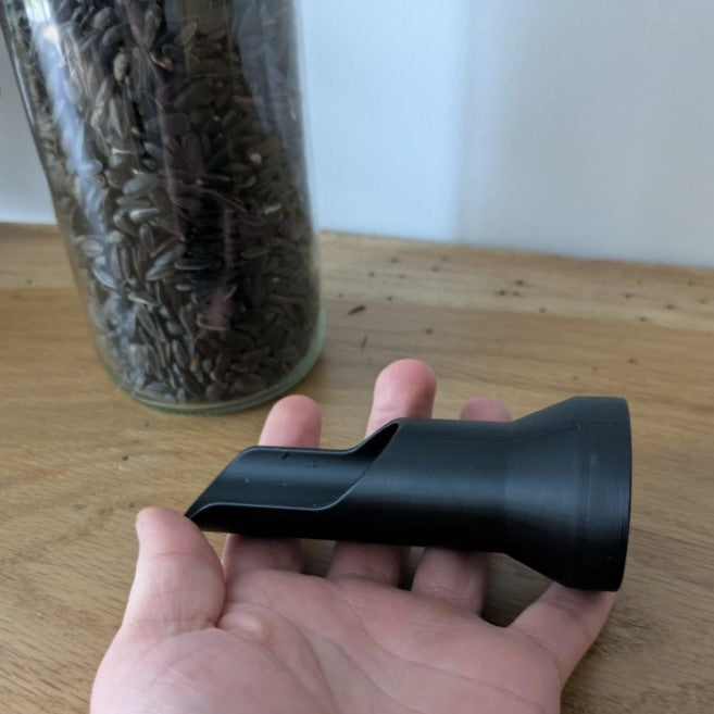 Bec verseur de graines pour bouteille d'eau en verre 1L "Le Bec"