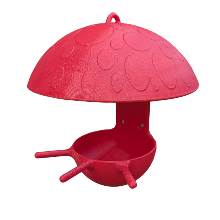 Mangeoire à oiseaux pour boule de graisse modèle champignon La Buse Qui File
