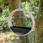 Mangeoire à oiseaux bicolore design moderne modèle "L'Anneau" La Buse Qui File