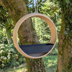 Mangeoire à oiseaux bicolore design moderne modèle "L'Anneau" La Buse Qui File