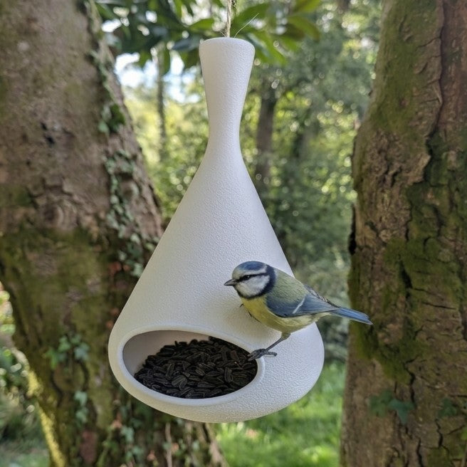 Mangeoire à oiseaux à suspendre design modèle "La Toupie" La Buse Qui File